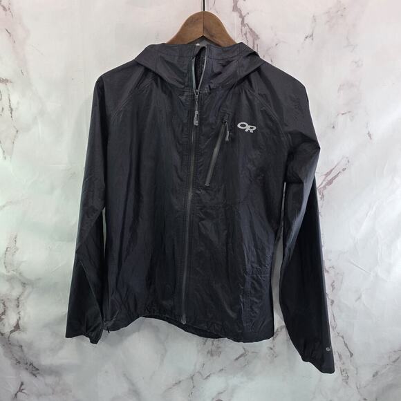 Outdoor Research Jacket Womens XS Black Rain Wind Helium II Coat Ultralight - Picture 1 of 13